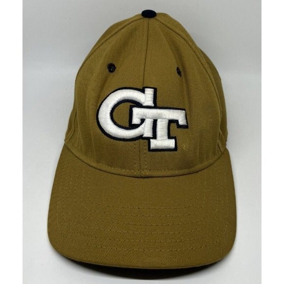 Vintage Georgia Tech Yellow Jackets Fitted Hat Sz L/XL Pro-Line OTF Made In USA - Picture 1 of 12